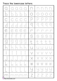 trace the lowercase letters worksheet for kids to practice their handwriting and writing skills