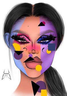 Blank Face Chart, Pretty Makeup Products, Krita Brushes, Halloween Backgrounds Wallpapers, Artist Practice, Realistic Makeup, Circus Makeup, Futuristic Makeup, Blank Face