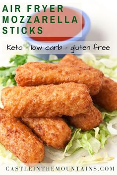 air fryer mozzarella sticks with keto - low carb gluten free