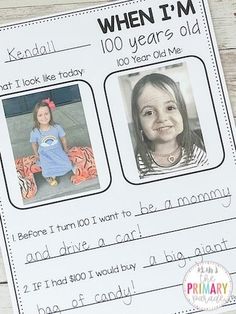 a close up of a child's worksheet with two pictures on it