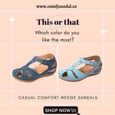 Step into pure comfort with our Casual Comfort Adjustable Sandals! 🌞👡 These sandals are designed to provide all-day support and relaxation for your feet. With adjustable straps for a customized fit, you'll experience the perfect combination of style and comfort for any occasion. #ComfySandalCo #AdjustableSandals #CasualComfort #AllDaySupport #StylishAndRelaxed #ComfortFootwear #SummerEssentials #WalkInStyle #CustomFit #FashionForFeet #ComfySteps #SandalsLovers Casual Wedge Heel Sport Sandals For Spring, Casual Spring Sport Sandals With Wedge Heel, Casual Closed Toe Wedge Sandals With Heel Loop, Casual Open Toe T-strap Sandals With Heel Loop, Closed Toe Sport Sandals With Heel Loop For Summer, Summer Closed Toe Sport Sandals With Heel Loop, Casual Synthetic T-strap Wedge Sandals, Casual Sandals With Heel Loop, Casual Sandals With Heel Loop And Flat Heel