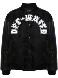 black leather panelled design baseball collar drop shoulder long sleeves with ribbed cuffs signature Diag-stripe and embroidered logo at the sleeves logo patch at the chest two front welt pockets ribbed hem quilted lining front press-stud fastening Varsity Jacket Black, Polo Tshirts, College Logo, Mens Casual Dress Outfits, Dolce E Gabbana, Summer Beach Wear, Mens Casual, Mens Outerwear, Jacket Sale