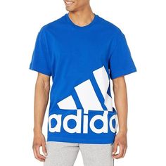 Adidas Multi Sport T Shirt Mens L/Xl Blue Logo Spellout Stripes Short Sleeve New Please Check Measurements Below Before Purchasing. Chest 25" Pit To Pit Flat - From The Front Total Length 30" Bottom Of Collar To Hem - Back Blue Adidas T-shirt For Streetwear, Adidas Blue T-shirt For Streetwear, Adidas Oversized Crew Neck Top, Oversized Adidas Crew Neck Top, Blue Oversized T-shirt For Sports, Adidas Blue Tops With Logo Print, Adidas Blue Short Sleeve T-shirt, Adidas Blue Crew Neck Top, Blue Adidas Crew Neck Top