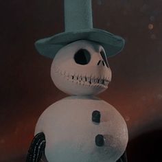 a snowman wearing a top hat and scarf