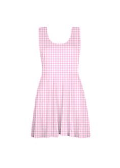 Fitted Gingham Knee-length Mini Dress, Fitted Sleeveless Gingham Mini Dress, Casual Pink Sleeveless Plaid Dress, Fitted Plaid A-line Mini Dress, Fitted Gingham Mini Dress Casual, Fitted Casual Gingham Mini Dress, Casual Fitted Gingham Mini Dress, Fitted Gingham Sundress, Casual Fitted Gingham Dress