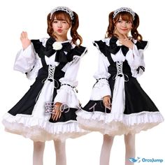 OrcaJump - Classic long-sleeved maid cute maid maid maid women's clothing maid clothing - Final Sale White Harajuku Long Sleeve Cosplay Costume, White Long Sleeve Cosplay Costume, Maid Clothing, Maid Cosplay, Japanese Dress, Womens Dress Suits, Maid Outfit, Woman Suit Fashion, Anime Dress