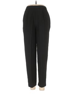 Plaza South Casual Pants Size: 6 Black Bottoms - used. 100% POLYESTER, Cropped, Solid, High Rise | Plaza South Casual Pants - High Rise: Black Bottoms - Size 6 Petite Formal Straight Leg Pull-on Bottoms, Formal Pull-on Straight Leg Bottoms, Formal Pull-on Tapered Leg Pants, Formal Tapered Leg Pull-on Pants, Elegant Black Bottoms For Daywear, Elegant Black Daywear Bottoms, Formal Straight Pants With Pull-on Style, Formal Straight Pull-on Pants, Formal Pull-on Straight Leg Pants