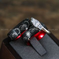 Sun And Moon Design Wedding Ring, Handmade Wedding Couple Rings, Elegant Wedding Rings With Sun And Moon Design, Sun And Moon Rings Wedding Set, Celestial Sun And Moon Design Rings For Anniversary, Sun And Moon Rings Couples, Sun And Moon Wedding, Black Moon-shaped Sun And Moon Jewelry, Wedding Rings Black