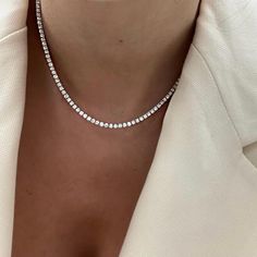 Outfit for tonight / #capucelli 7.50ct tennis necklace Beautiful Diamond Necklace, Diamond Tennis Necklace, Tennis Necklace, Round Diamonds, Natural Diamonds, Diamond Necklace, Tennis, Chain Necklace, 50 %