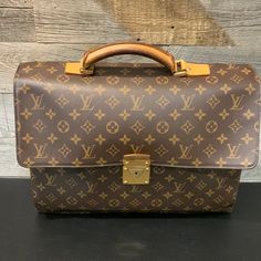 Louis Vuitton Monogram Briefcase Comes with certificate of ity. Does have some pen marks inside see pic Louis Vuitton Briefcase, V Monogram, Corporate Baddie, Designer Bags Louis Vuitton, Business Card Cases, Certificate Of Authenticity, Diaper Backpack, Casual Backpack, Kids Bags