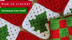 crocheted christmas tree motifs with the words how to crochet