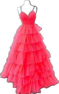 Pink Prom Dress With Ruffled Straps, Pink Floor-length Dress With Ruffled Skirt, Purple Floor-length Evening Dress With Ruffles, Purple Floor-length Ruffled Dress, Pink Tiered Voluminous Dress, Tulle Material, Full Length Skirts, Soft Corals, Tulle Fabric