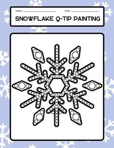 a snowflake - tp painting is shown in black and white on a blue background