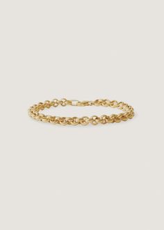 Matis Rolo Link Chain Bracelet 14k Gold - Kinn Everyday Charm Bracelet With Rolo Chain, Classic Sterling Silver Bracelet With Cable Chain For Everyday, Classic Sterling Silver Cable Chain Bracelet For Everyday, Classic Charm Bracelet With Cable Chain, Classic Gold Bracelet With Cable Chain, Classic Bracelet Jewelry With Rolo Chain, Timeless Everyday Bracelets With Cable Chain, Classic Jewelry Bracelet With Rolo Chain, Everyday Round Cable Chain Bracelets