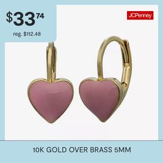 Bead Type: EnamelFeatures: Nickel Free, Quick ShipEarring Back: Lever BackShape: HeartMetal Color: YellowEarring Length: 5mmEarring Width: 5mmCare: Wipe CleanEarrings Style: Stud EarringsMetal: 10k Gold Over BrassCountry of Origin: Imported Pink Huggie Heart Earrings For Valentine's Day, Pink Heart Huggie Earrings For Valentine's Day, Cheap Pink Heart Charm Earrings, 14k Gold Tarnish-resistant Earrings For Valentine's Day, Pink Heart Charm Hoop Earrings For Valentine's Day, Valentine's Day Gold Heart Enamel Earrings, Hypoallergenic Heart-shaped Pink Earrings, Heart Studs, Heart Earrings Studs