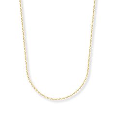 This chic cable chain necklace for her is styled in 14K yellow gold. The 24-inch necklace secures with a lobster clasp. Chanel Jewelry Necklace, Jewelry Making Patterns, Thick Necklace, 20 Inch Necklace, Jewelry Education, Jewelry Advice, 16 Inch Necklace, Cable Chain Necklace, Gold Necklace Women