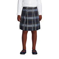 Classic pleats in a comfortable, drapey design that’s made with our easy-care fabric blend, resisting wrinkles and fading so she looks and feels great all school day long. School Uniform Kids, Kids Plaid, Box Pleat Skirt, Pleat Skirt, Kids Outfits Girls, Hem Style, Plaid Skirt, Box Pleats, Plaid Skirts