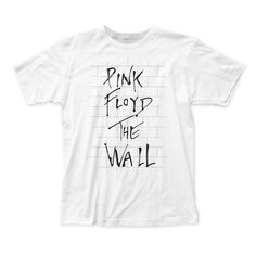 a white t - shirt with the words pink floyd and the wall written on it