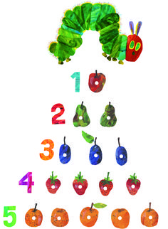 the very hungry caterpillar counting game with numbers for children to count on it