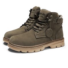 Color: Brown,Green,Apricot Closure Type: Lace-up Feature: Slip Resistant Size: US 8,US 9,US 10,US 7.5,US 8.5,US 6.5 Upper Material: Microfiber Outsole Material: Rubber Gents Hair Style, Popular Blogs, Men Classic, European Women, Save The Planet, Brown Boots, Cut And Style, Apricot, Hiking Boots