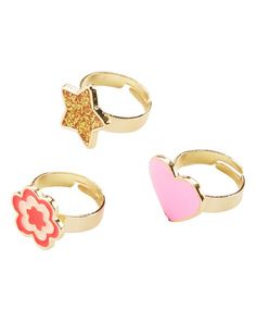 Made with love, and super cute graphics, these rings give her some added style. Trendy Personalized Open Ring, Nickel-free Pink Rings For Gifts, Whimsical Gold Ring Jewelry, Trendy Personalized Ring Jewelry, Trendy Adjustable Heart-shaped Rings, Adjustable Pink Personalized Rings, Trendy Personalized Adjustable Rings, Trendy Nickel-free Rings Gift, Trendy Nickel-free Rings For Gifts