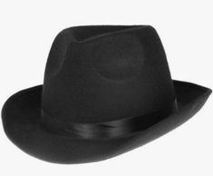 This black fedora with black band is a perfect hat for a gangster, mobster, 20's or 40's outfit, Blues Brothers, detective or other character. Includes a lightweight character hat made from a crush resistant material. This classic hat will fit most adults and teens. 1920's and other costumes and accessories are sold separately on our page – subject to availability. Black Gold Silver Hat/fasanater For Wedding, Retro Adjustable Fedora For Formal Occasions, Adjustable Retro Fedora For Formal Occasions, Formal Black Brimmed Costume Hats And Headpieces, Formal Black Brimmed Costume Hat, Classic Fitted Fedora For Parties, Western Black Hat Bands For Halloween, Classic Black Hat For Costume, Fedora Costume Hat For Halloween Party