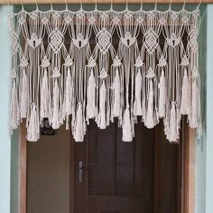 PRICES MAY VARY. Package:Package has a handmade valance.The macrame valance can be stretched to a width of 47inches(120CM),high is 22inches(55CM).Tips:Because the valance is a handwoven item,there may be a 1 to 2 inches deviation of size existing between them. Great material:Our macrame curtain valance is inspired by aztec tribal art objects and boho chic wall decor. Made of high quality cotton cord and tassel,because of the handmade woven,the product has a certain degree of flexibility.The leng Boho Window, Curtain Macrame, Doorway Curtain, Above Bed Decor, Macrame Curtain, Macrame Wall Art, Curtain Valance, Wall Background, Boho Dekor