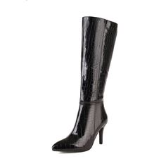 Shop Women's Black Stone Pattern Pointed Toe Knee High Boots Stiletto Heel Zip Booties color Black for Dancing Club, Going out, Music Festival, Party with worldwide Free shipping & Free return. Music Festival Party, Dancing Club, Stone Pattern, Black Stone, Festival Party, Stiletto Heel, Brown Gold, High Boots, Knee High Boots