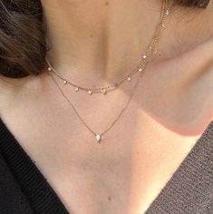 Pierced Solitaire Pear Necklace Delicate Chain, To Shine, Jump Rings, Diamond Cut, Charm Earrings, Ring Bracelet, Earring Necklace, Ring Necklace, Chain Lengths