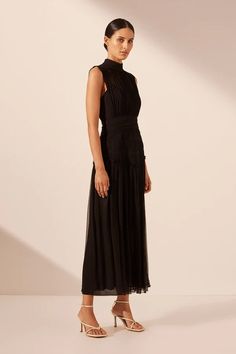 Clemence High Neck Midi Dress | Black | Dresses | Shona Joy – Shona Joy International Midi Dress With Sheer Bodice, Elegant High Neck Dress For Night Out, Elegant High-neck Dresses For Night Out, Summer Midi Dress With Sheer Bodice, Sheer Bodice Midi Evening Dress, Sheer Midi Evening Dress, Sheer Midi Length Evening Dresses, Spring Midi Dress With Sheer Bodice, Elegant High Neck Midi Dress For Evening