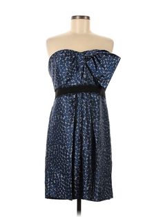 BCBGMAXAZRIA Cocktail Dress Size: 12 Blue Dresses - used. 100% POLYESTER, Strapless, Short, Sleeveless | BCBGMAXAZRIA Cocktail Dress: Blue Dresses - Used - Size 12 Blue A-line Strapless Dress For Evening, Blue Strapless Dress With Floral Print For Party, Blue Strapless Spring Formal Dress, Blue Strapless Dress For Spring Formal, Cocktail Dress Blue, Blue Cocktail Dress, Dress Blue, Strapless Dress Formal, Off Shoulder Dress