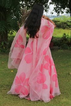 Shop for Meghstudio Pink Pure Organza Sequins Embroidered And Hand Painted Lehenga Set for Women Online at Aza Fashions Hand Painted Lehenga, Painted Lehenga, Cancan Lehenga, Organza Lehenga, Padded Blouse, Types Of Work, Luxury Sale, Hibiscus Flowers, Set For Women