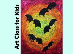 an art project for kids with bats in the center and text that reads, arts & crafts for kids