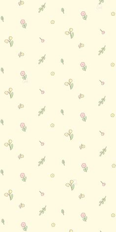 a wallpaper with flowers and leaves on it