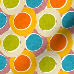 multicolored circles on white fabric