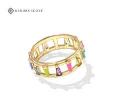 Amp up your accessory game with the Kelsey Gold Band Ring in Multi Mix. Bold yet versatile, this gold ring is embellished with enamel and colorful stones that’ll truly match any fit 🩷 Kendra Scott Rings, Kendra Scott Ring, Dainty Jewelry Necklace, Double Finger Ring, Engagement Rings Sale, Colorful Stones, Bar Jewelry, Gold Statement Necklace, Gold Bracelet Cuff