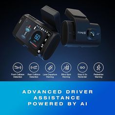 an advertisement for the new tw - e car alarm clock and other electronic devices