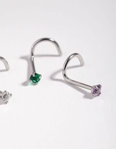 Description Mix up your look and show off the individual you are with Lovisa body jewellery! This 3-pack of nose studs is made from rhodium-toned surgical steel. Pieces have a gauge of 20, and a length of 0.8mm. The studs a finished with glittering diamantes in crystal, pink and green tones. | Lovisa Surgical Steel Rhodium Classic Gem Nose Stud Pack, Size: 20G/0.8 Silver Hypoallergenic Round Nose Studs, Hypoallergenic Silver Round Nose Studs, Internally Threaded Silver Sterling Nose Studs, Silver Internally Threaded Round Nose Studs, Sterling Silver Internally Threaded Nose Studs, Nickel Free Silver Metal Nose Rings, Nickel-free Silver Metal Nose Ring, Hypoallergenic Silver Surgical Steel Piercings, Nickel-free Silver Stainless Steel Body Jewelry