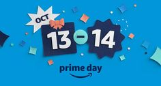 the amazon prime day logo is surrounded by confetti and streamers on a blue background