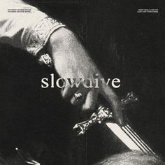 a black and white photo of a person holding a knife with the words slowwire on it