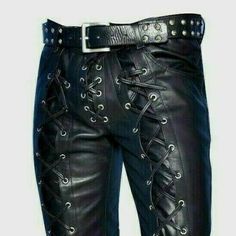 #ad Top Seller for Men's Real Cowhide Waxed Black Leather Pants Side Lacing Jean Trouser Cuir, Fashion Mens Clothing Leather Lace Up Pants, Pant Trousers For Men, Lace Up Pants, Slim Fit Pants Men, Biker Pants, Mens Leather Pants, Motorcycle Pants, Black Leather Pants, Leather Pant