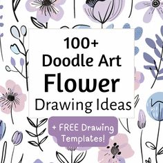 the front cover of a free drawing book with flowers and plants on it, which reads 100