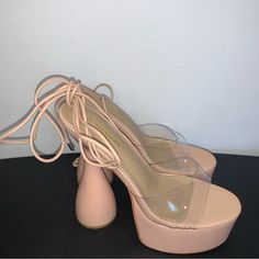 Fashion Nova Nude Always In The Spotlight Extreme Platform Heels Women’s Size 10 New Without Tags Beige Platform Heels For Night Out, Beige Heels With Wrapped Heel For Night Out, Beige Wedge Heel Party Shoes, Beige Wedge Heels For Party, Fashion Nova Shoes, In The Spotlight, Shoes Fashion, Platform Heels, Shoes Women Heels