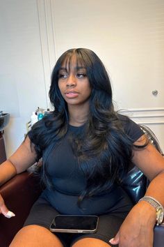 24 Weaves with Bangs Hairstyles: Stylish Inspiration for Your Next Look Quick Weave Bang Hairstyles, Quick Weave With Bangs, Weave Hairstyles With Bangs, Wispy Bangs Black Women, Sew In With Bangs, Laid Hairstyles, Curled Bangs, 2024 Hairstyles, Layered Hair With Bangs