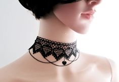 Black Heart Lace Handmade Chokers Handmade Chain Delicate | Etsy Black Heart-shaped Emo Choker, Trendy Black Heart-shaped Choker, Trendy Black Heart Choker, Elegant Black Heart-shaped Choker, Black Chain Choker As Gift, Gift Black Chain Choker, Black Choker With Lobster Clasp As Gift, Chain Chokers, Shoulder Necklace