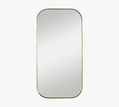 a large rectangular mirror with gold frame