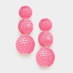 L&M Bling is more than just bling! We also have all the accessories you need for your fun fashion outfits and head shots.  Loving these hot pink sequin ball earrings! Comes in lots of different colors.  #pageantjewelry #pageantearrings #funfashionearrings #headshotearrings #lmbling Sequin Jewelry, Affordable Fine Jewelry, Pink Stud Earrings, Mermaid Sequin, Earring Trends