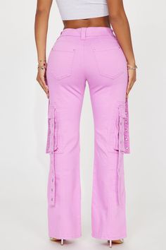 Available In Sage And Pink. Flare Pant Mid Rise Button & Zip Closure Hand & Back Pockets Cargo Pockets Straps Detail Stretch 32" Inseam Disclaimer: Due To The Specialized Wash Process, Each Garment Is Unique. 98% Cotton 2% Spandex Imported | Your Best Shot Cargo Flare Pant in Pink size Small by Fashion Nova Flare Pant, Service Women, Jeans Jumpsuit, Matching Dresses, Flare Pants, Pink Fashion, Fashion Nova, Jumpsuit Romper, Mid Rise