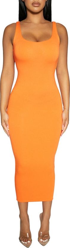 x Momma Malika NW Hourglass Midi Dress | Nordstrom Chic Smoothing Fitted Bodycon Dress, Fitted Seamless Bodycon Dress In Elastane, Fitted Seamless Bodycon Dress, Sleek Stretch Bodycon Dress For Spring, Fitted Seamless Elastane Bodycon Dress, Sleek Seamless Fitted Bodycon Dress, Spring Bodycon Dress With Pencil Skirt Stretch, Seamless Fitted Knee-length Dress, Summer Fitted Smoothing Bodycon Dress