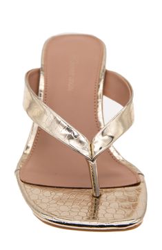 A snake-embossed finish and tapered heel refine the look of this elevated, chic take on a favorite sandal. Style Name:Bcbgeneration Tabina Flip Flop (Women). Style Number: 6205975.